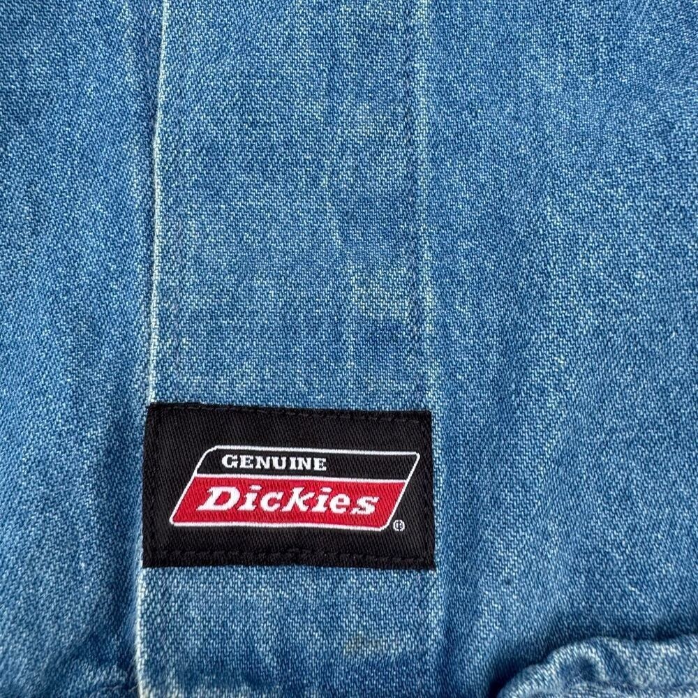 Genuine Dickies Mens 2XL Blue Denim Short Sleeve Button Down Shirt Workwear - Picture 2 of 6